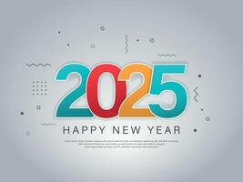 2025 Happy New Year Celebration greeting card Design, Modern Background Design vector