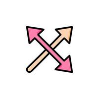 Crossed arrows color design editable stroke icon vector