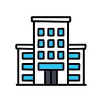 office building icon over white background. colorful outline design illustration vector
