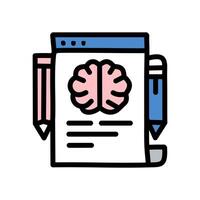 Brainstorming illustration. Planning filled design editable stroke icon. vector