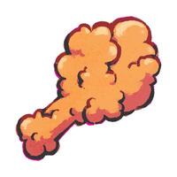 Crispy fried chicken drumstick vector