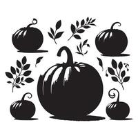 Collection of pumpkin cutouts isolated on a white background vector