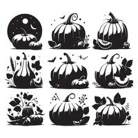 Gathering of pumpkin shapes on a white background vector