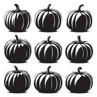 Array of pumpkin forms isolated on a white background vector