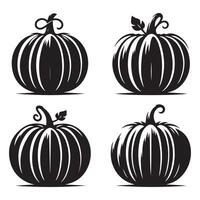 Set of pumpkin shapes spaced out on a white background vector