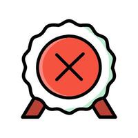 Cancel seal illustration, filled design editable outline icon. vector
