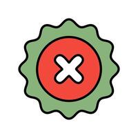 Cancel icon badge design. X cross seal design. vector