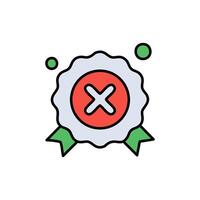 Cancel badge icon. Flat design style illustration. vector