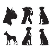 Stylized profile of a boxer dog in silhouette on a white background vector