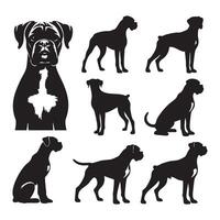 Silhouette representation of a boxer dog on a simple white background vector