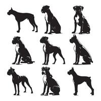 Shadowy outline of a boxer dog on a clean white background vector