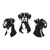 Silhouetted form of a boxer dog on a soft white background vector