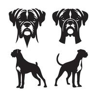 Stylized silhouette of a boxer dog on a pristine white background vector