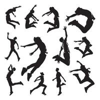 Outline of someone jumping vector