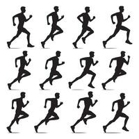 Shadowy outline of someone in motion vector