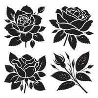 Set of rose forms set apart on a bright white background vector