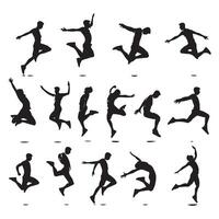 Silhouette representation of a person vaulting vector