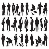 Silhouettes depicting a crowd of people in close proximity vector