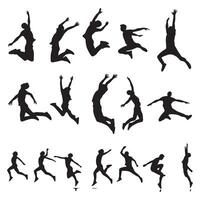 Shadow outline of an individual leaping into the air vector