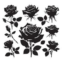Group of rose figures contrasted with a white canvas vector