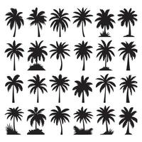 Array of palm tree shapes highlighted on a white surface vector