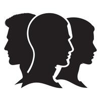 Silhouette sketch of a person's head and shoulders vector