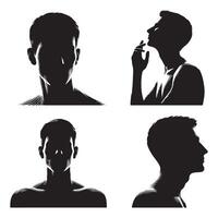 Shadowed image of a person's head and shoulders vector