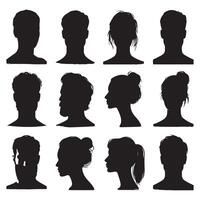 Silhouette visual of a persons head and shoulders vector