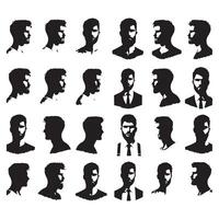 Silhouette representation of an individual's head and shoulders vector