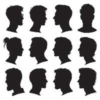 Silhouette shape of an individuals head and shoulders vector