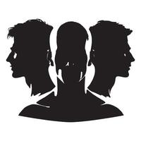 Silhouette profile of a person's head and shoulders vector