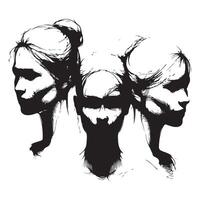 Silhouette version depicting a persons head and shoulders vector