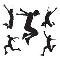 Silhouette portrayal of a person soaring vector