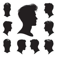 Darkened shape of a person's head and shoulders vector