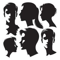 Dark silhouette of an individuals head and shoulders vector