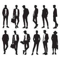 Full-body silhouette of a person from head to toe vector