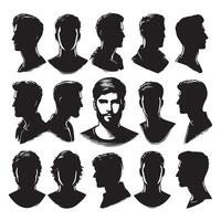 Silhouette contour representing a persons head and shoulders vector