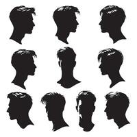 Person's head and shoulders outlined in silhouette vector