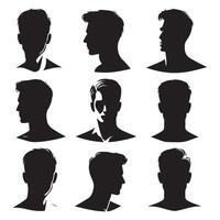 Silhouette impression of a person's head and shoulders vector