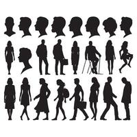 Head-to-toe silhouette capturing a persons full figure vector