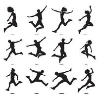 Shadow figure of a person jumping vector