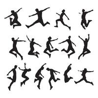 Silhouette snapshot of a person leaping vector
