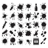 A silhouette representation of ink blots and drips vector