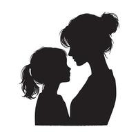 A touching silhouette of mother and daughter for Mothers Day vector