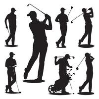 Silhouetted golfer arrangement vector
