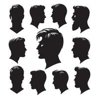Silhouette array of mens profiles vector