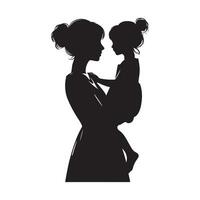 Mother-daughter silhouette design for the special day of Mothers Day vector