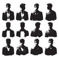 Dark outline of a persons head and shoulders vector