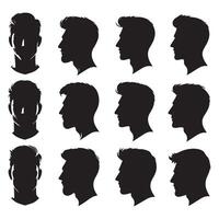 Outline set of mens profiles vector