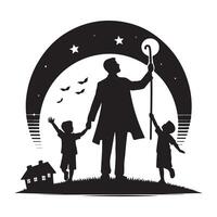 Father and son shadow figure for Fathers Day vector